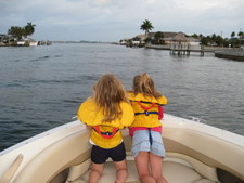 As we navigate through the channels, Paige & Josie enjoy looking for manatee.