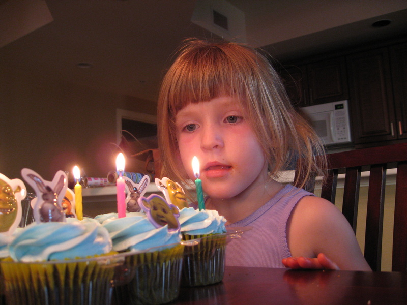 ...then she thinks about how good that frosting is going to taste!  (SHE LOVES FROSTING!)