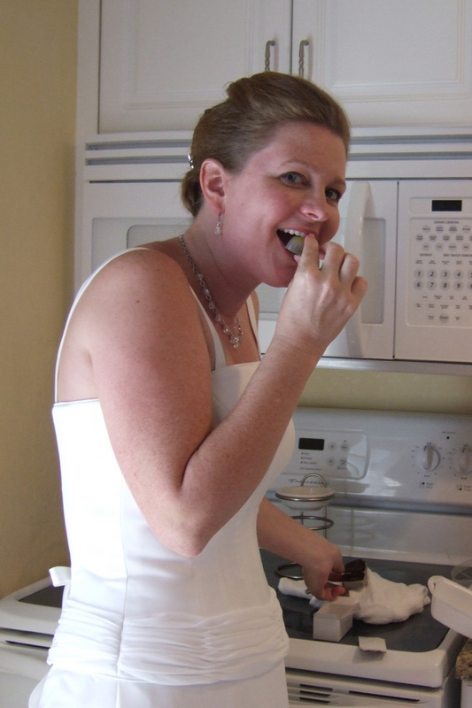 Mel-Mel sneaks some chocolate before the big event! ;)  (She had to make sure it was up to Norman Love specifications!)