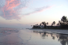 An absolutely awesome shot of the beach at sunset.  Tide is out, shells are abundant!