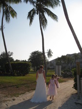 This is one of my favorite shots, after our ceremony on the beach, and seeing everyone in the receiving line.  We went off for photos. ;)