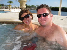 Debi & Matt enjoying the hot tub.