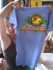 Justine shows her Rumrunners shirt!