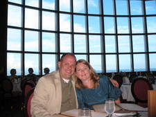 Here we are enjoying dinner on the ship!