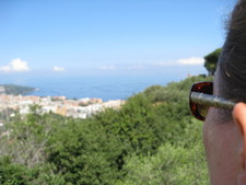 Melanie views Sorrento from the cliffs above.