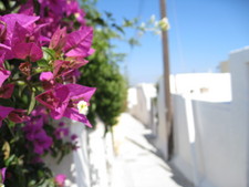 Walking to the Kasteli in Pyrgos, Greece (on the island of Santorini).