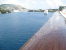 A view from the cruise ship of the coastline of Croatia.