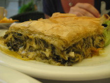 A delicious spinach pie in Athens.