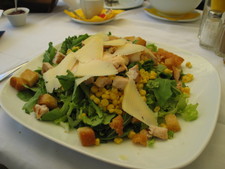 This is a chicken caesar sald in Athens, tasty!