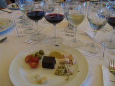 Wine & food tasting on one of our days at sea, compliments of the cruise!