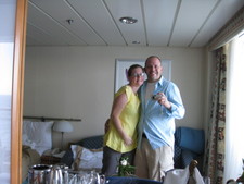 Here we are!  Newlyweds, mostly rested and ready for our day at sea!