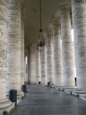 Here's the covered columns that the rich used to ride through to avoid rain if it fell. :)