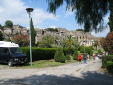 A view of Pompeii from the outside.