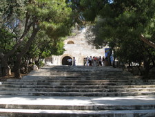 Making our way up the stairs to the entrance.