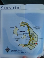 Today we're in absolutely beautiful Santorini -- an island created by volcanic eruptions somewhere about 1500-1600 BC.