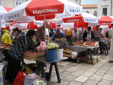 The marketplace was bustling with activity!