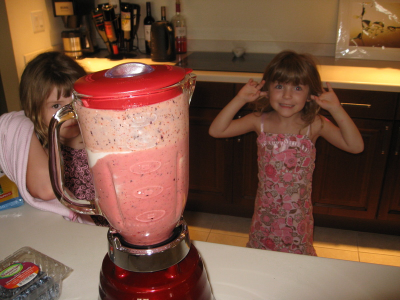 Josie plugs her ears because the blender is loud!