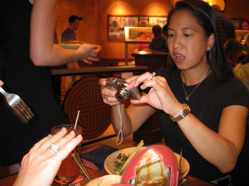 Amy prepares to take a photo of Mel-Mel's new ring (that they picked out today at Briarwood Mall!)