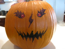 Front view of Mel-Mel's pumpkin.