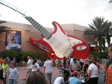 Although we tried to ride the Rock N Roll Rollercoaster, there was an hour wait -- so we didn't get to ride it! ;(