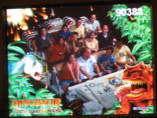 We were petrified going on the Dino ride again!  This time Mel joined us. ;)