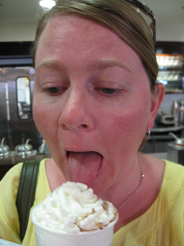 Melanie enjoys quite possibly one of the best Hot Chocolates out in the world!