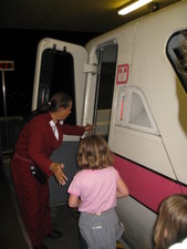 ...to ask if we could ride in the front of the Monorail!  And whola, they did, and Anna totally hooked us up!