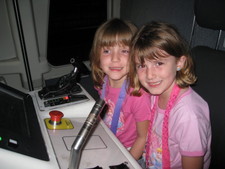 Josie & Paige got to drive!  Well, uh, at least sit in the driver's seat!