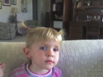 Josie with pony tails! ;)