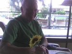 This photo is hilarious - Terry signing something with a big sunflower pen. ;)  