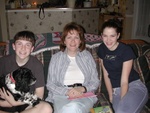 Oreo, Adam, Mom and Kate.