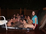 Party at Laura's. we Fit around 20 people in one hottube, thats only supposed to fit 5!!