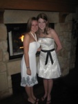 Kat and I again.. long shot.. look at our pretty dresses!!