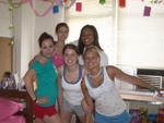 Jordan, Whitney, Manda, Kat, and I hanging in the dorm room