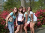 marina, rachel, me, and laura flaunting our flowers