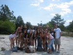 the group.. right before walking up the mountain