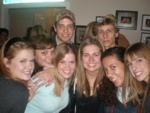 Night a Tom's house. Going from left to right: Leslie, Cassandra, Brad, Corey, me, Kelly, Sydney, and Jenny