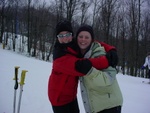 Mimo and Sam on tha slopes.