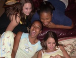 Michelle, Whitney, Shawnette, and Laura at Whit's party after graduation